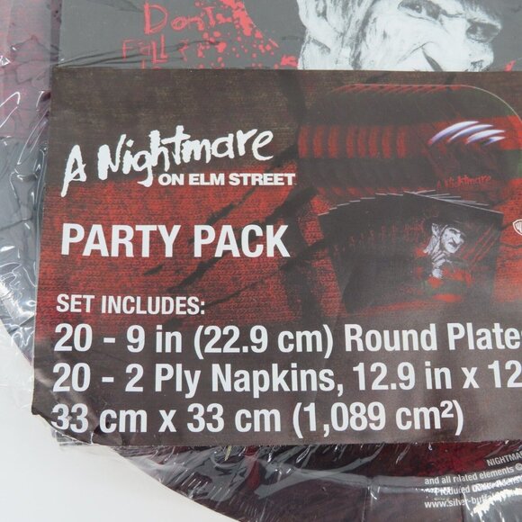 A Nightmare on Elm Street Freddy Krueger Party Pack Paper Plates Napkins Horror - Picture 3 of 8
